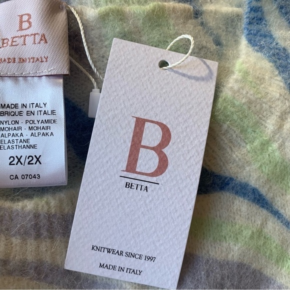 Betta Pastel Zebra Print Mohair Alpaca Blend Sweater - Picture 6 of 8